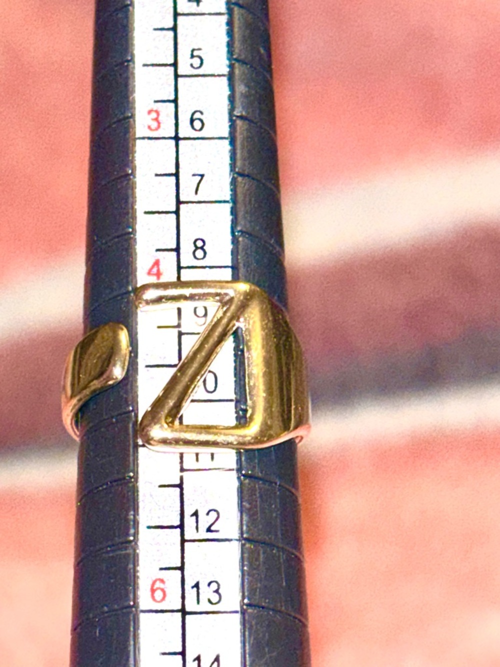 Gold Geometric Triangle Ring